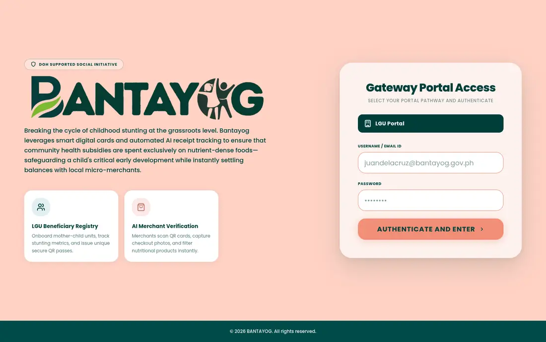 BANTAYOG · LGU portal